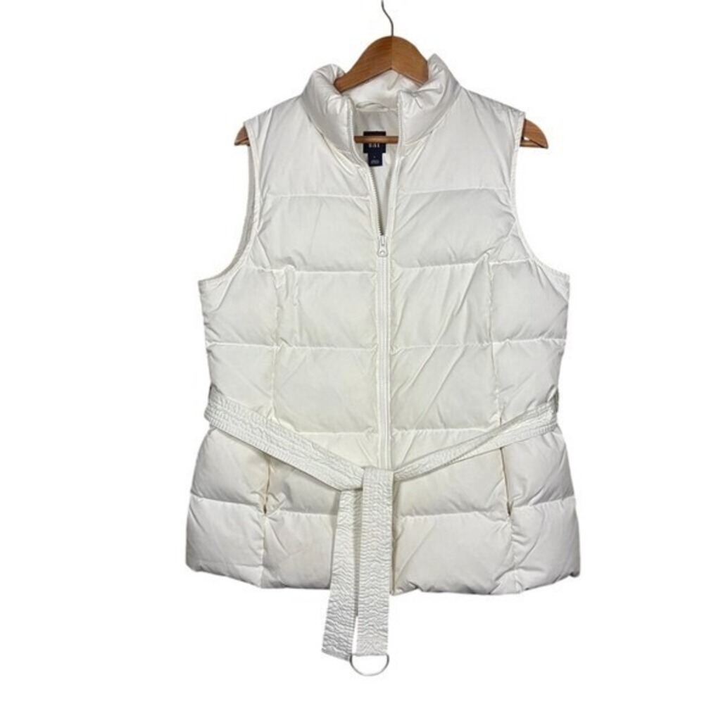 GAP Down Puffer Vest Belt‎ Vintage Y2K Snow Bunny Apres Ski Preppy Winter School